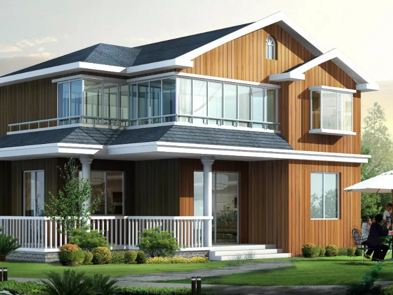 Lehibe sy maoderina vita amin'ny hazavana maoderina vita amin'ny prefab Stefab Steel Villa